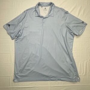 Adidas Golf Polo Shirt Mens 2XL Light Blue Short Sleeve Performance